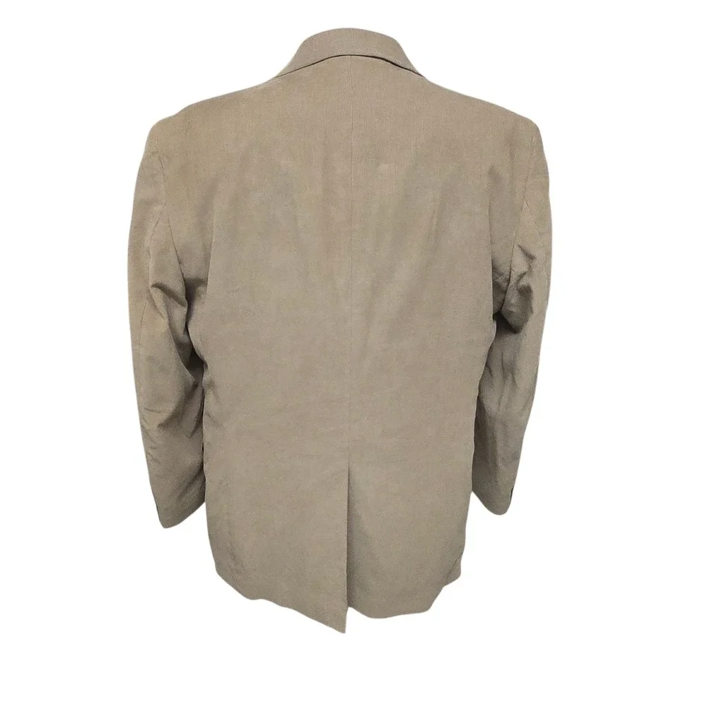 Madison Corduroy Blazer Sport Coat Tan Men's 44R Two Button 100% Cotton Jacket